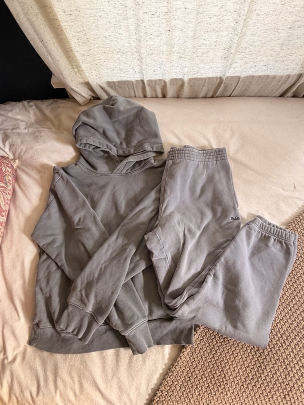 Aritzia Gray Hoodie Sweatshirt and Joggers Set